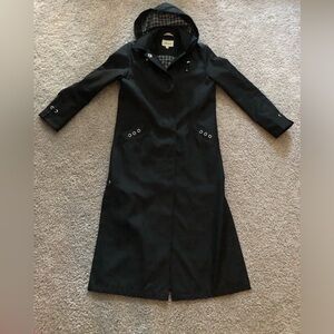 Women’s Black Long Lined Trench Coat (8)